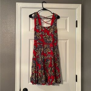 Maurices Red and Blue Patterned Dress